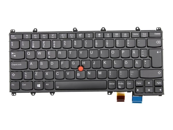 Chicony - Erstatningstastatur for bærbar PC - med Trackpoint - bakbelysning - QWERTY - Finsk - FRU - for ThinkPad X380 Yoga 20LH, 20LJ