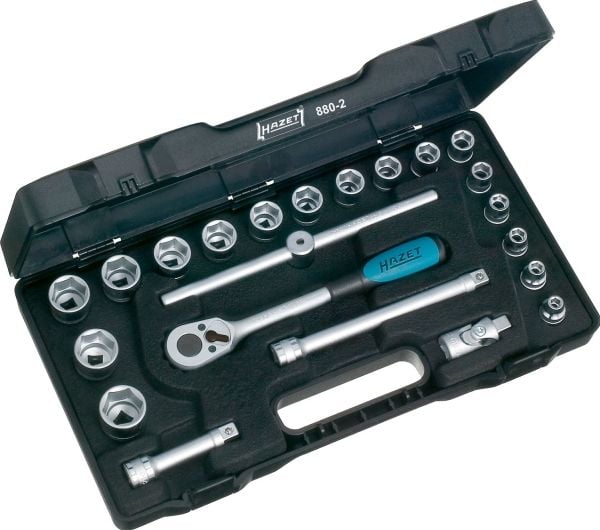 HAZET 880-2, Pistorasiasarja, 3/8", Metrinen/brittiläinen, 22 pää(t), 10 mm, 3/8"