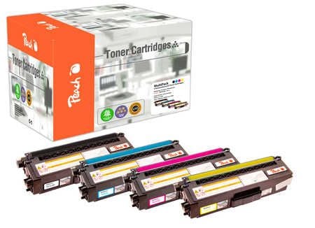 Peach Combi-Pack - 4-pack - svart, gul, cyan, magenta - kompatibel - gjenfabrikert - tonerpatron (alternativ for: Brother TN423) - for Brother DCP-...