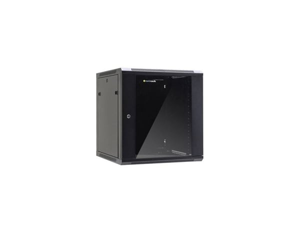 Netrack - Rack skap - veggmonterbar - svart - 12U - 19"
