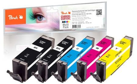 Peach PI100-396, Extra (Super) hög avkastning, 23 ml, 12 ml, 600 sidor, 5 styck, Flerpack