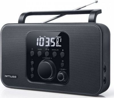 Muse M-091 R, Bærbar, Digitalt, AM, FM, LCD, Hvit, Sort
