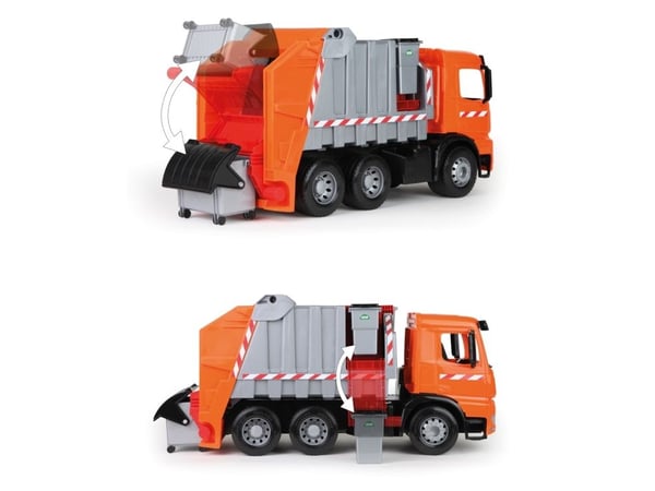 Lena GIGA TRUCKS Garbage truck Arocs with labels, Søppelbil, Garbage truck, 3 år, Plast, Grå, Oransje