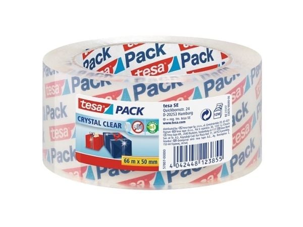 Förpackningstejp tesa 57807, kristallklar, pp, 50 mm x 66 m, klar