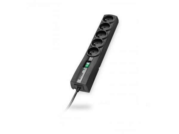 EVER CLASSIC - Overspenningsavleder - AC 250 V - 2500 watt - utgangskontakter: 5 - 1.5 m kabel - svart