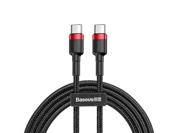 Baseus Cafule - USB-kabel - 24 pin USB-C (hann) til 24 pin USB-C (hann) - USB 2.0 - 20 V - 3 A - 1 m - USB Power Delivery (3A, 60W), støtte for Pow...