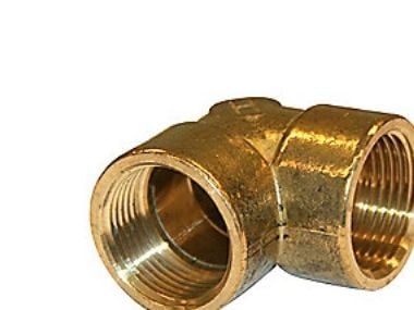 Vinkel messing 90° muffe/muffe 1"