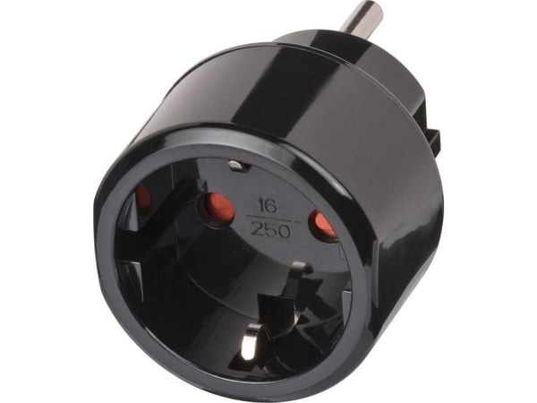 Brennenstuhl Travel Adapter, 250 V, 15 A, Sort