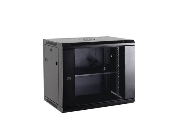 Netrack - Rack skap - veggmonterbar - svart - 12U - 19"