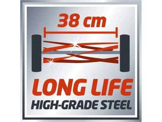Einhell GE-HM 38 S, Handgräsklippare, 38 cm, 1,3 cm, 3,8 cm, 250 m², Cylinderblad