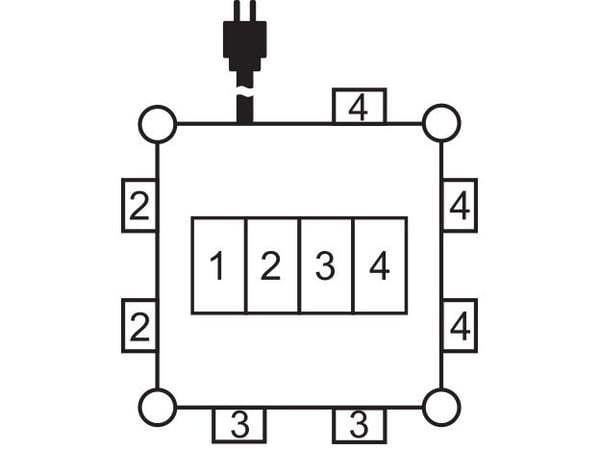 Brennenstuhl 1153690600, 2 m, 7 AC-pistorasia(a), Ulkona, Muovi, Kumi, Musta, Sininen, 400 V