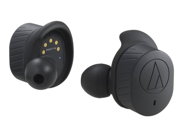 Audio-Technica ATH SPORT7TW - True wireless-hörlurar med mikrofon - inuti örat - Bluetooth - svart