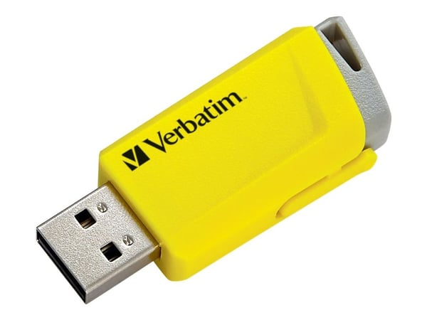 Verbatim Store 'n' Click - USB-flashstasjon - 16 GB - USB 3.2 Gen 1 - blå, gul, rød (en pakke 3)