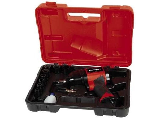 Einhell TC-PW 340, Trykkluftskralle, Sort, Rød, 7500 RPM, 340 Nm, 142 l/min, 6,3 stang