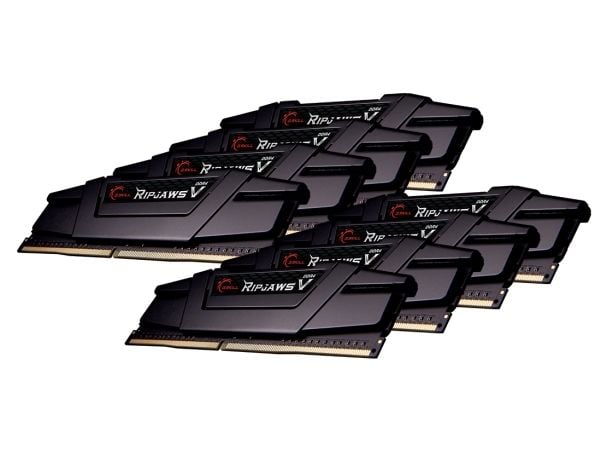 G.Skill Ripjaws V - DDR4 - sett - 256 GB: 8 x 32 GB - DIMM 288-pin - 3600 MHz / PC4-28800 - CL18 - 1.35 V - ikke-bufret - ikke-ECC - klassisk svart