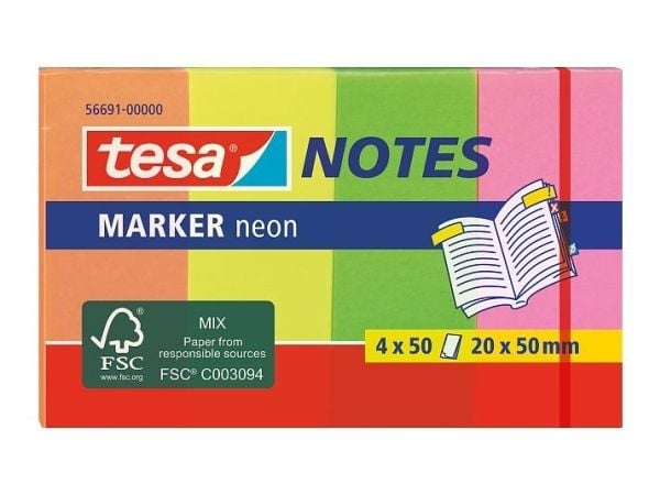 TESA 56691, Rektangel, Multifärg, 20 mm, 50 mm, 50 ark