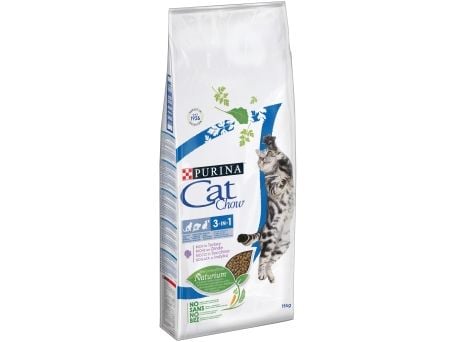 Purina Cat Chow 3in1 kissan kuivamuonaa 15kg Aikuisten kalkkuna