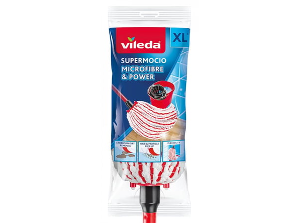 Vileda VI158455, Laminat, Tre, Tørr & våt, Rød, Hvit, 125 cm