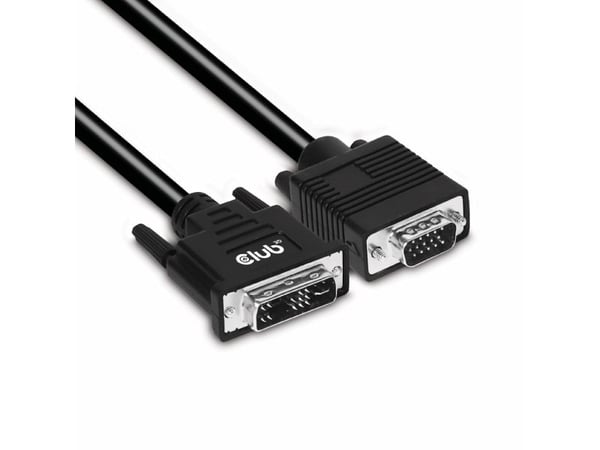 Club 3D - Adapterkabel - DVI-A (hann) til HD-15 (VGA) (hann) - 3 m - tommelskruer, gullglimtkontakter