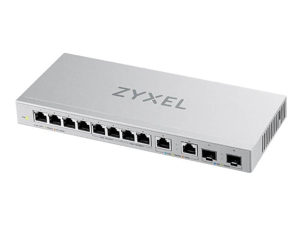Zyxel XGS1010-12 - Switch - 8 x 10/100/1000 + 2 x 100/1000/2.5G + 2 x 1 Gigabit / 10 Gigabit SFP+ (opplink) - stasjonær, veggmonterbar