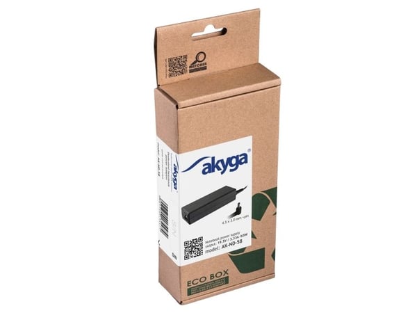 Akyga Dedicated Series AK-ND-58 - Strømadapter - AC 100-250 V - 65 watt - svart