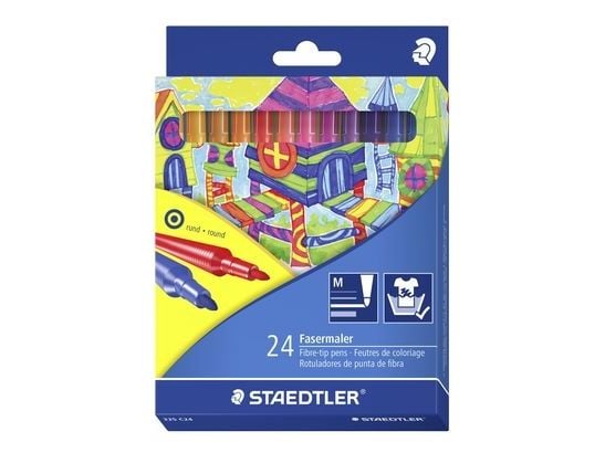 Fiberpen Staedtler Noris Club 325 klare farver 1mm (24 stk.)
