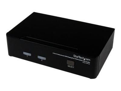 Startech 2 Port DisplayPort KVM Switch - 2560x1600 @60Hz - Dual Port DP USB, Keyboard, Video, Mouse Switch Box w/ Audio for Computers and Monitors ...