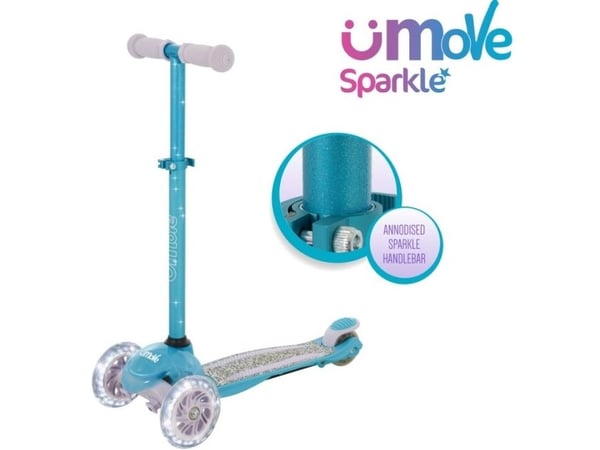 uMoVe Sparkle Mini Flex LED Løbehjul, Teal