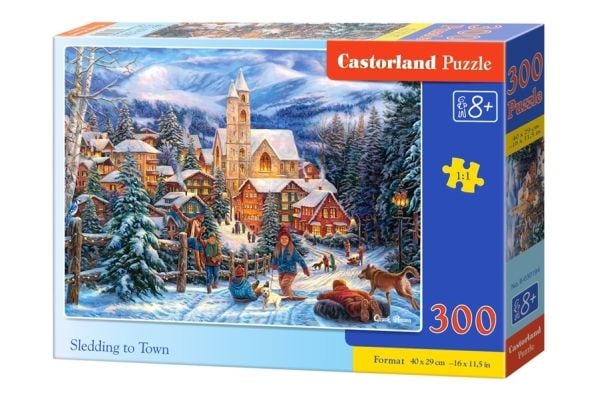Castorland Sledding in Town 300 pcs, 300 stykker, Vinter, 8 år