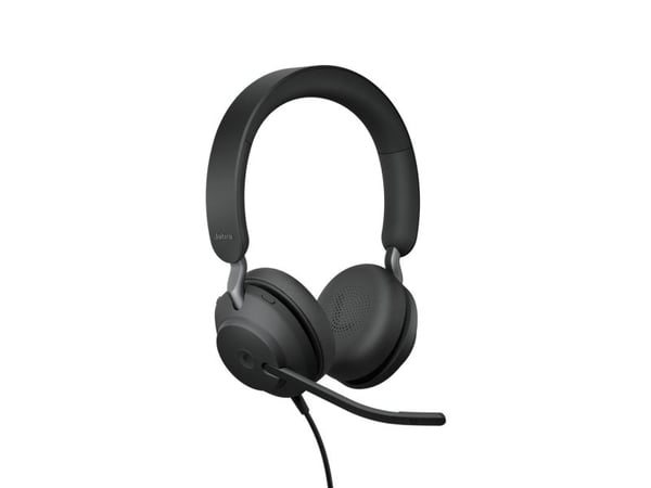 Jabra Evolve2 40 MS Stereo - Hodesett - on-ear - kablet - USB-A - lydisolerende - Certified for Microsoft Teams