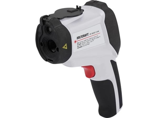 VOLTCRAFT IR-1600 CAM, Ympäristön infrapunalämpömittari, Musta, Otsa, Painikkeet, °C, -50 - 1600 °C
