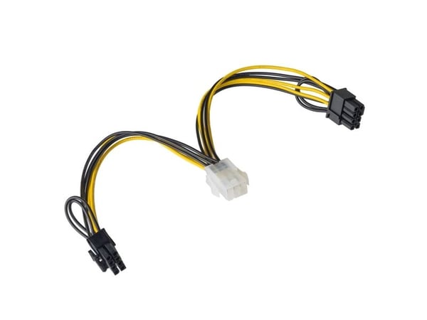 Akyga AK-CA-55 - Strømadapter - 6-pins PCIe-strøm (hann) til 8-pins PCIe-strøm (6+2) (hunn) - 15 cm