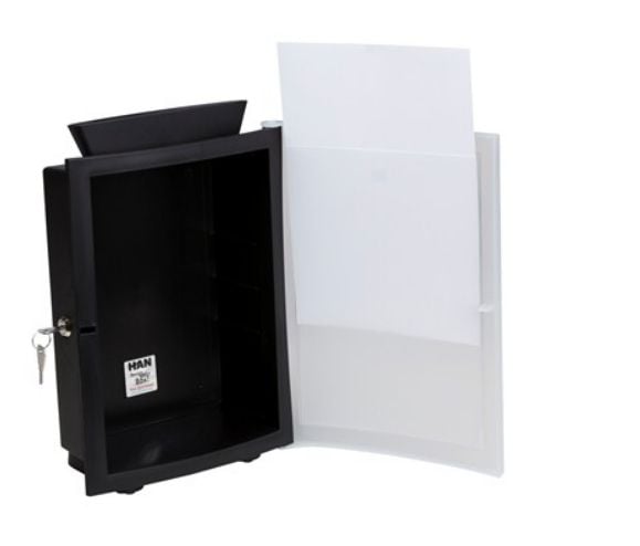 HAN Image''in, Veggmontert postkasse, Polypropylen (PP), Svart, Nøkkel, Topp, Front