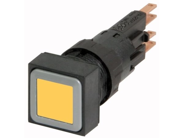 Eaton Q18LTR-GE/WB, Tryckknappsbrytare, Svart, Gul, IP65, 18 mm, 60 mm, 18 mm