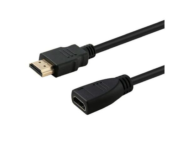 SAVIO CL-132 - High Speed - HDMI-forlengelseskabel med Ethernet - HDMI hann til HDMI hunn - 1 m - skjermet - svart - 4K-støtte
