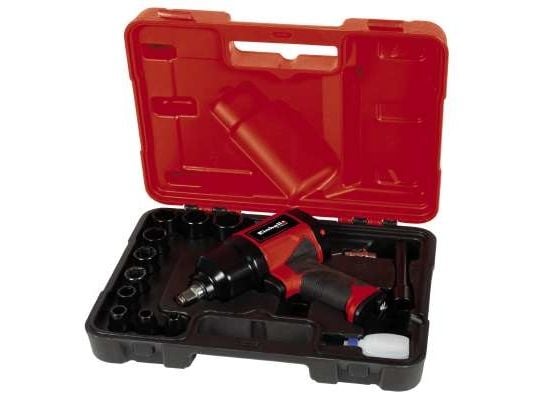Einhell TC-PW 610, Trykkluftskralle, Sort, Rød, 7000 RPM, 610 Nm, 142 l/min, 6,3 stang