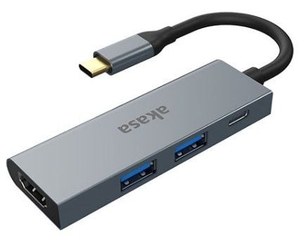Akasa AK-CBCA19-18BK, USB 3.2 Gen 1 (3.1 Gen 1) Type-C, HDMI, USB 3.2 Gen 1 (3.1 Gen 1) Type-A, USB 3.2 Gen 1 (3.1 Gen 1) Type-C, 3840 x 2160 piksl...