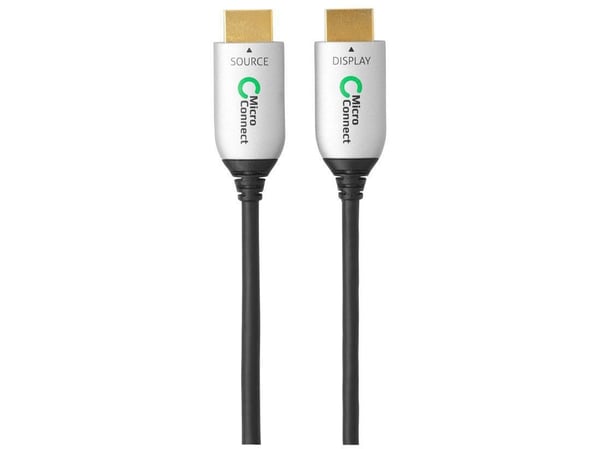 MicroConnect Premium - HDMI-kabel med Ethernet - HDMI hann til HDMI hann - 70 m - hybridkobber / fiberoptikk - svart - aktiv optisk hybridkabel, st...