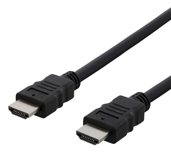 DELTACO HDMI-920 - High Speed - HDMI-kabel med Ethernet - HDMI hann til HDMI hann - 2 m - svart