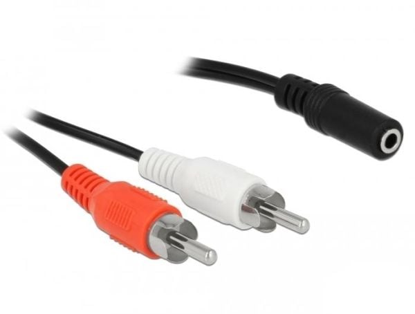 Delock - Lydkabel - RCA hann til mini-phone stereo 3.5 mm hunn - 1.4 m - svart
