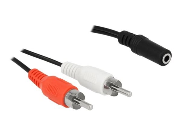 Delock - Lydkabel - RCA hann til mini-phone stereo 3.5 mm hunn - 1.4 m - svart