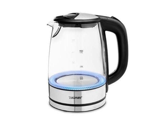 Zelmer ZCK8024, 1,7 L, 2200 W, Musta, Läpinäkyvä, Lasi, Ruostumaton teräs, Veden tason ilmaisin, Ylikuumenemissuoja