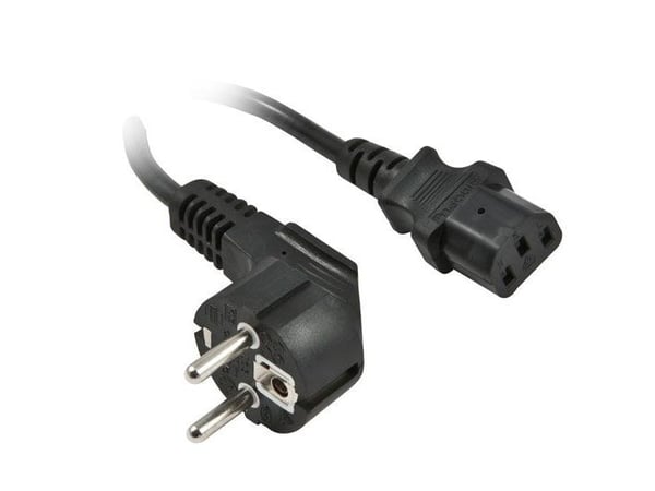 Verkkokaapeli 230V maadoituskosketin CEE7pistoke IECC13pistorasia 05m Musta Synergy 21