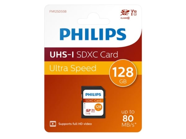 Philips FM12SD55B - Flash-minneskort - 128 GB - UHS Class 1 / Class10 - SDXC