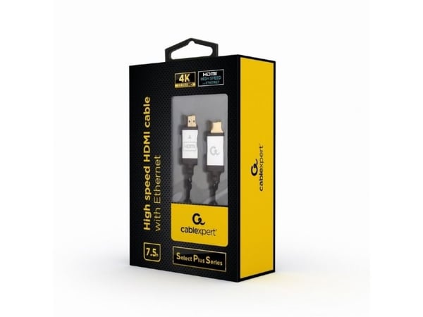 Cablexpert Select Plus Series - High Speed - HDMI-kabel med Ethernet - HDMI hann til HDMI hann - 7.5 m - skjermet - 4K-støtte
