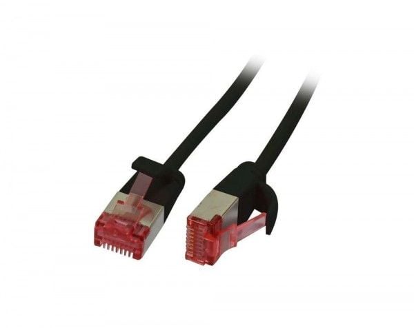 Patchkabel RJ45 CAT6 250 MHz 0,25 m svart UFTP slimline rund d36 mm Synergy 21