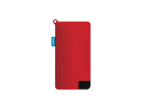 Veho Pebble Pokket - Strømbank - 1000 mAh - 37 Wh - 1 A (USB-C) - rød