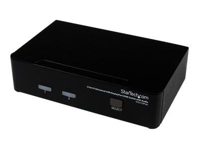 Startech 2 Port DisplayPort KVM Switch - 2560x1600 @60Hz - Dual Port DP USB, Keyboard, Video, Mouse Switch Box w/ Audio for Computers and Monitors ...