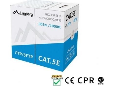 Lanberg - Bulkkabel - 305 m - SFTP - CAT 5e - solid - grå, RAL 7035