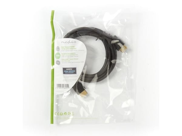 Nedis CVGP34000BK20, 2 m, HDMI-tyyppi A (vakio), HDMI-tyyppi A (vakio), 3840 x 2160 pikseliä, 3D, Musta